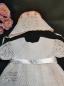 Preview: Taufkleid-Festtagskleid Gr.55-62 mit Mütze, Söckchen und Unterrock weiß/pfirsich