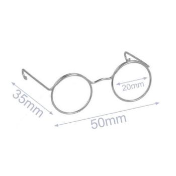 Brille für Stofftiere - Metall nickelfarbig 50x35mm