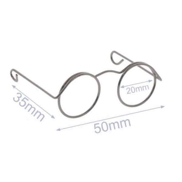Brille für Stofftiere - Metall altnickelfarbig 50x35mm