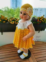 Babykleid Gr.68-74 Kleid-Mütze-eine Brosche und Söckchen