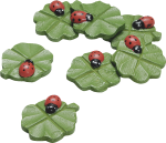 Dekostreu Tiere "Marienkäfer auf Blatt" Ø 3 cm grün, rot